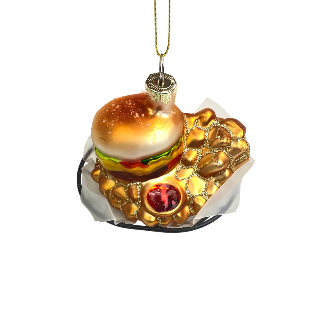 Hamburger Basket with Fries Ornament