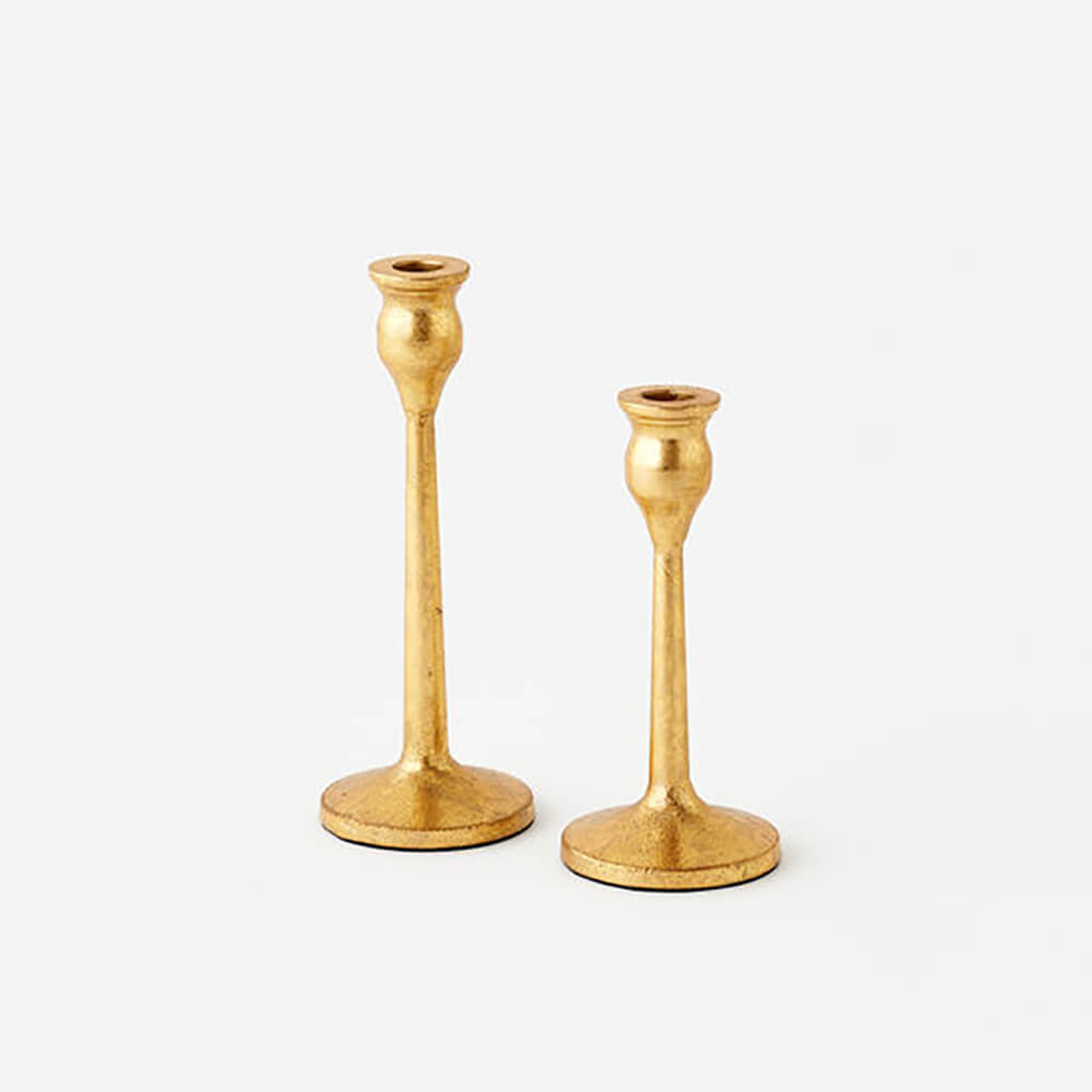 Gold Taper Candle Holder (Set of 2)