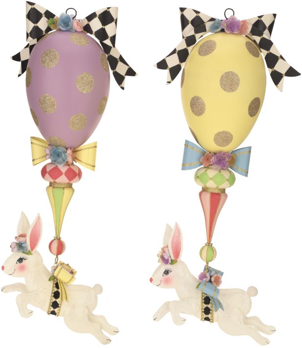 22" - SET OF 2 Hanging Rabbit Finial