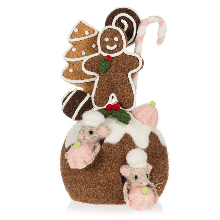 11" Gingerbread Christmas Pudding Cookies Mouse