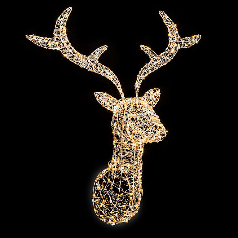Iridescent LED Collection - 31" Deer Head - 250 Micro LED