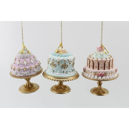 Santa's Sweet Shoppe Collection North Pole Sweet Shoppe Set Of 3 Assortment Cakes On Base Ornaments