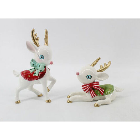 December Diamonds Christmas Sprinkles Set Of 2 Assortment Retro Deer.