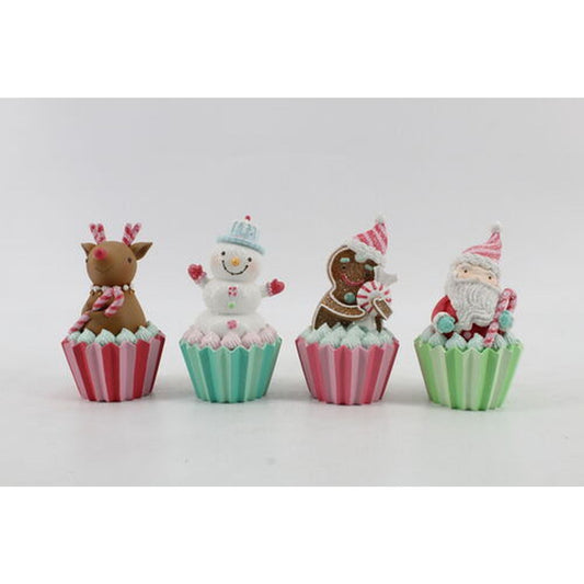 December Diamonds North Pole Sweet Shoppe Set Of 4 Assortment Cupcake Characters