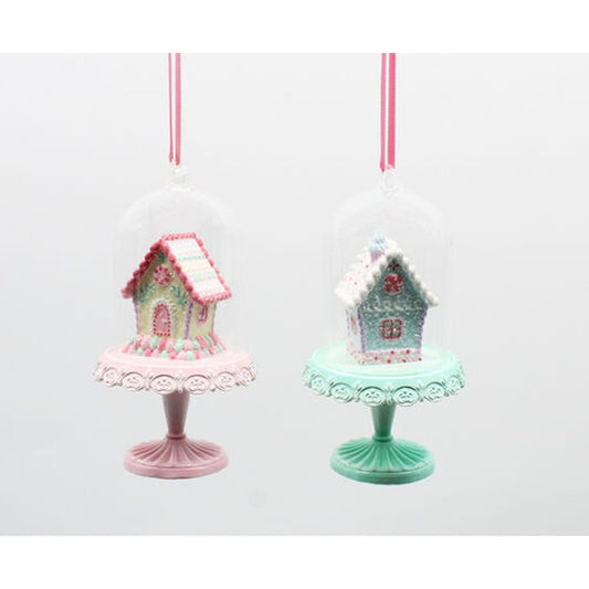 Santa's Sweet Shoppe Collection North Pole Sweet Shoppe Set Of 2 Assortment Candy House Ornaments