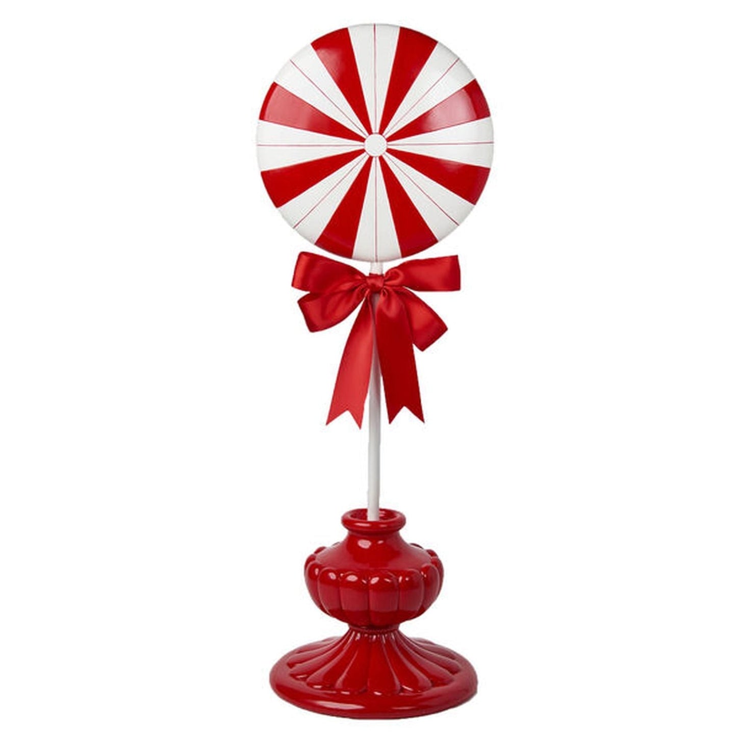 Christmas Carousel Collection 29In Peppermint Lollipop On Red Base