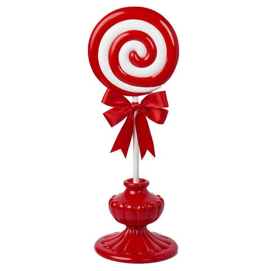 Christmas Carousel Collection 22In Peppermint Swirl Lollipop On Red Base