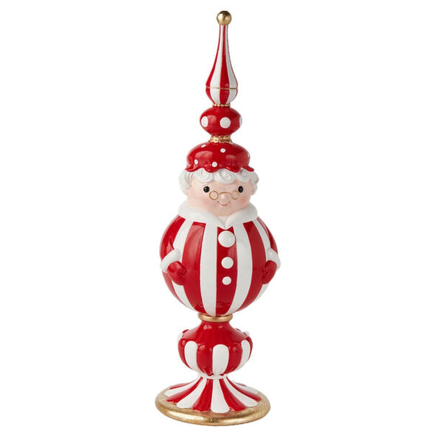 December Diamonds Candy Cane Lace Peppermint Mrs Claus Ornament