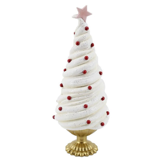 December Diamonds Nutcracker Sweet Shoppe 12.5In White Frosting Swirl Tree