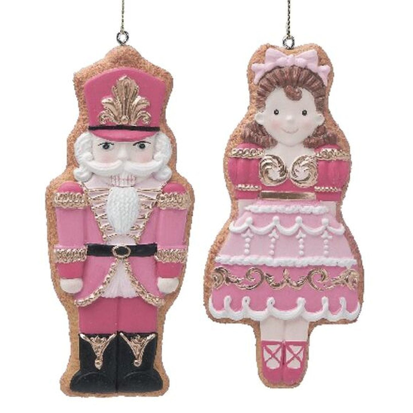 Nutcracker Sweet Shoppe Set Of 2 Assortment Pink Dancer Nutcracker Ornaments