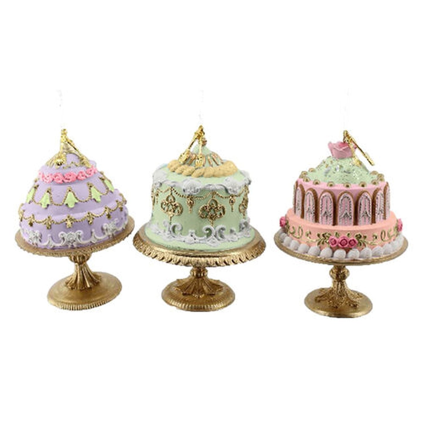 December Diamonds Spring Confections 3 Assortments, 5" Spring Cakes Ornament.