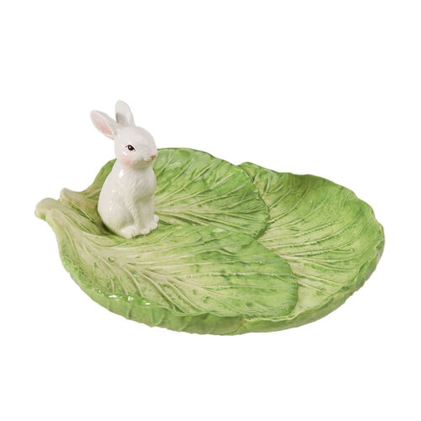 December Diamonds Green Garden 8" Lettuce Platter With Bunny