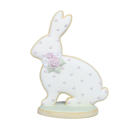 December Diamonds Cotton Candy Land 12" Cookie Cut Out Bunny Sitting