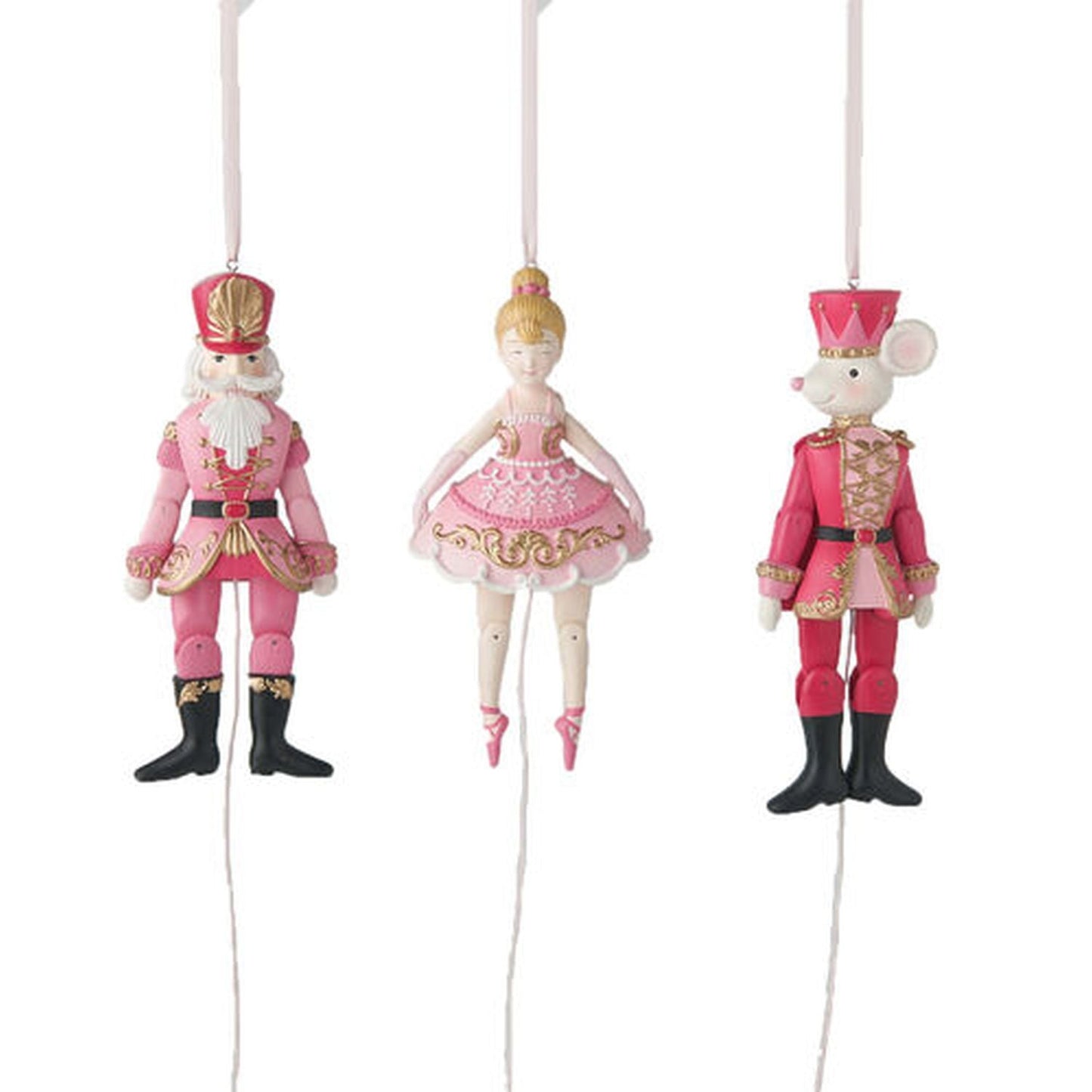 Nutcracker Sweet Shoppe Set Of 3 Assortment Nutcracker Suite Pull Ornaments