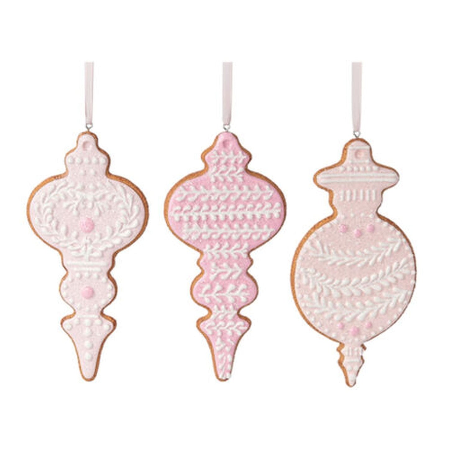 Nutcracker Sweet Shoppe Set Of 3 Assortment Pink Cookie Ornaments