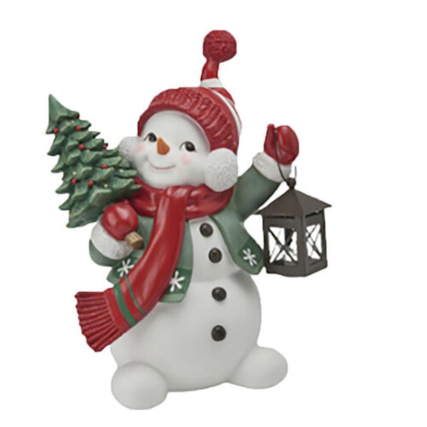 December Diamonds Santa & Friends 18.5" Snowman With Led Lantern Tree