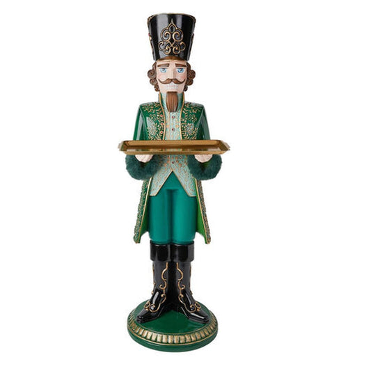 December Diamonds Winter Melody 41.5" Nutcracker With Gold Tray