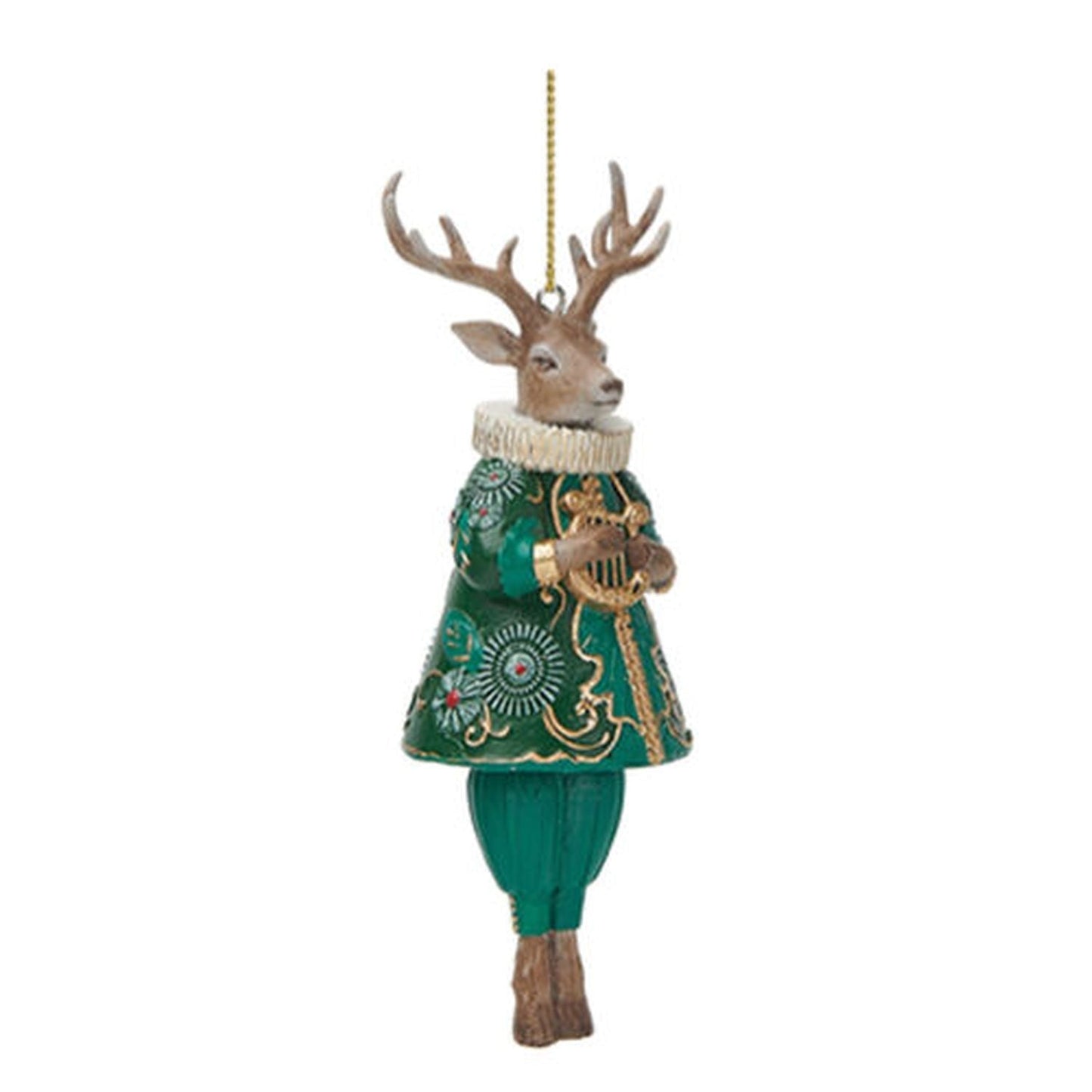 December Diamonds Winter Melody Deer With Harp Ornament