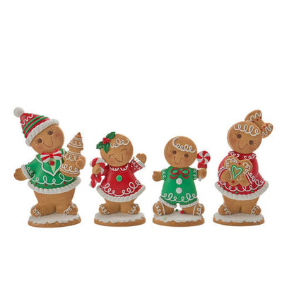 Christmas Carousel Collection Set Of 4 Assortment Gingerbread Cookie Family