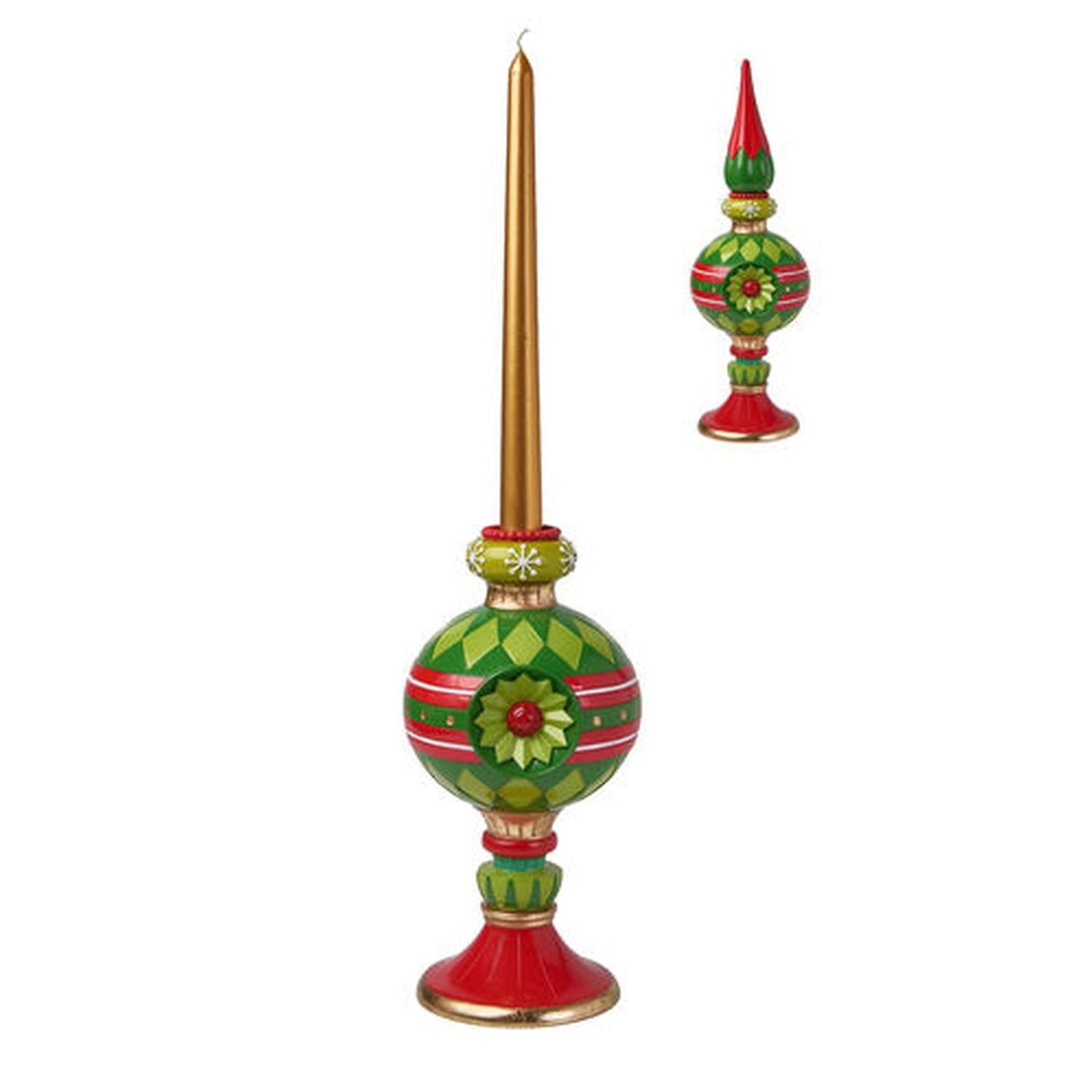 Christmas Carousel Collection Retro Ornament Sphere Candle Holder