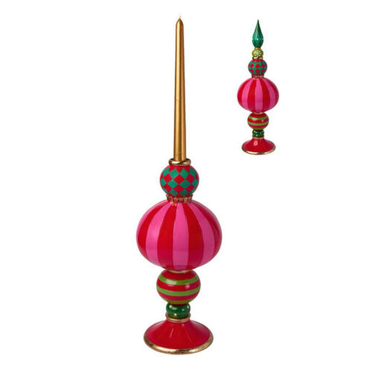 Christmas Carousel Collection Retro Pink Pinnacle Candle Holder