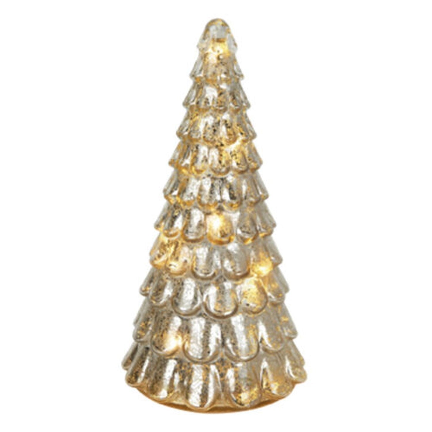 December Diamonds Joyful Joyful 12.5" Led Gold Glass Christmas Tree