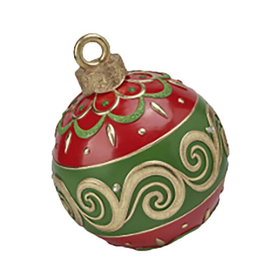 December Diamonds Christmas Carousel 13" Red/Green Led Bauble Decor