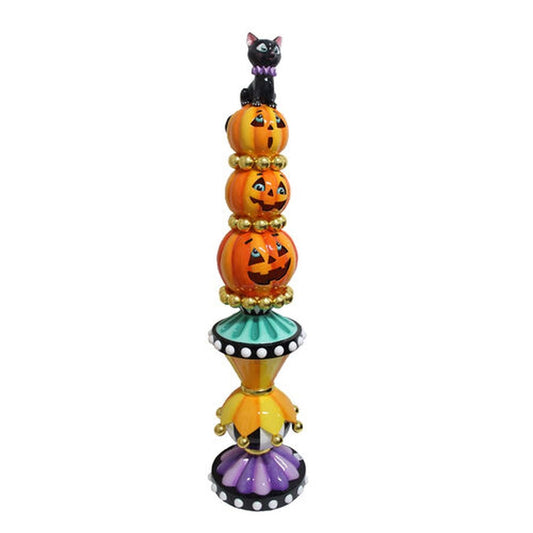 December Diamonds Halloween Carnival 66" Pumpkin Topiary Stack