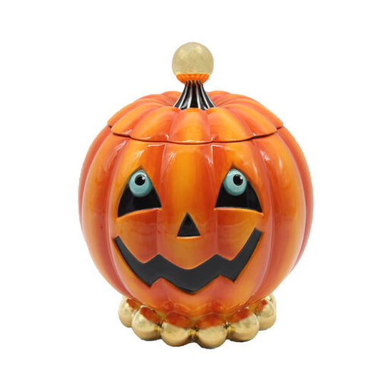 December Diamonds Halloween Carnival 10" Pumpkin Cookie Jar