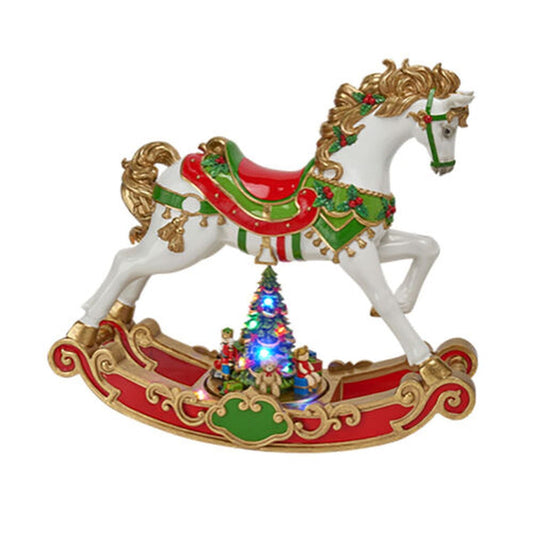 December Diamonds Christmas Carousel 24" Led Rocking Carousel Horse