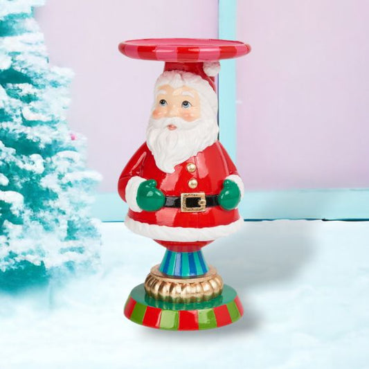 December Diamonds Retro 9" Vintage Santa Candle Holder