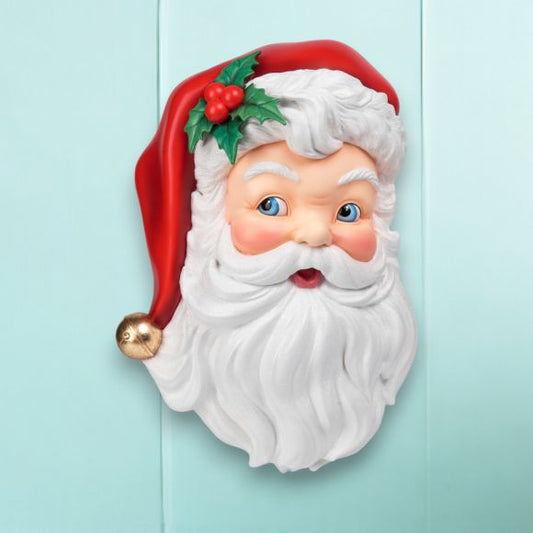 December Diamonds Retro 20" Vintage Santa Head Wall Decor