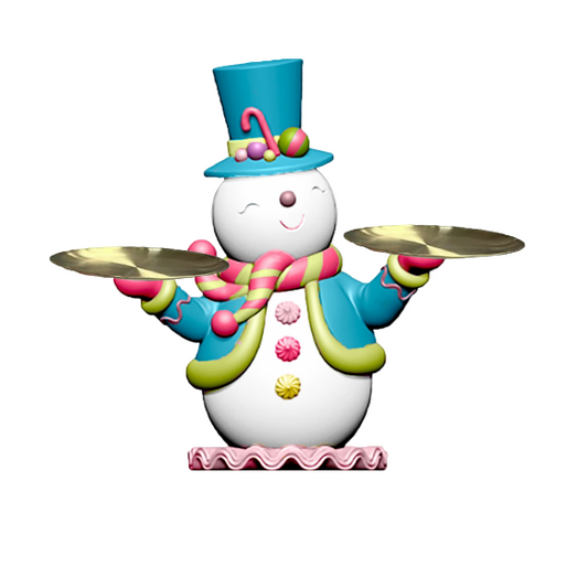 Santa's Sweet Shoppe Collection - 18" Snowman with Serving Trays
