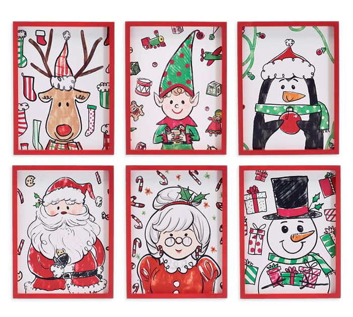 Christmas Carousel Collection - 17"H CHRISTMAS WALL HANGINGS - SET OF 6
