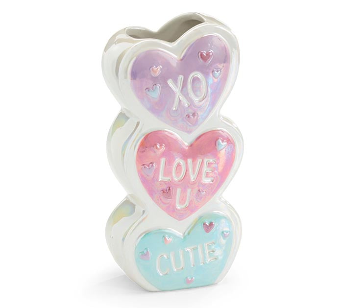 8.25" STACKING MESSAGE HEART VASE
