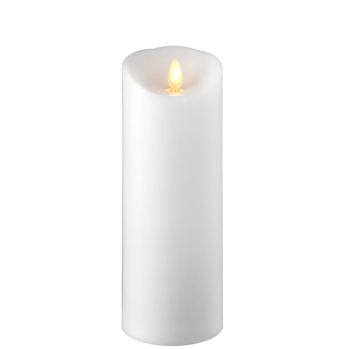 Raz Imports Push Flame White Pillar Candle