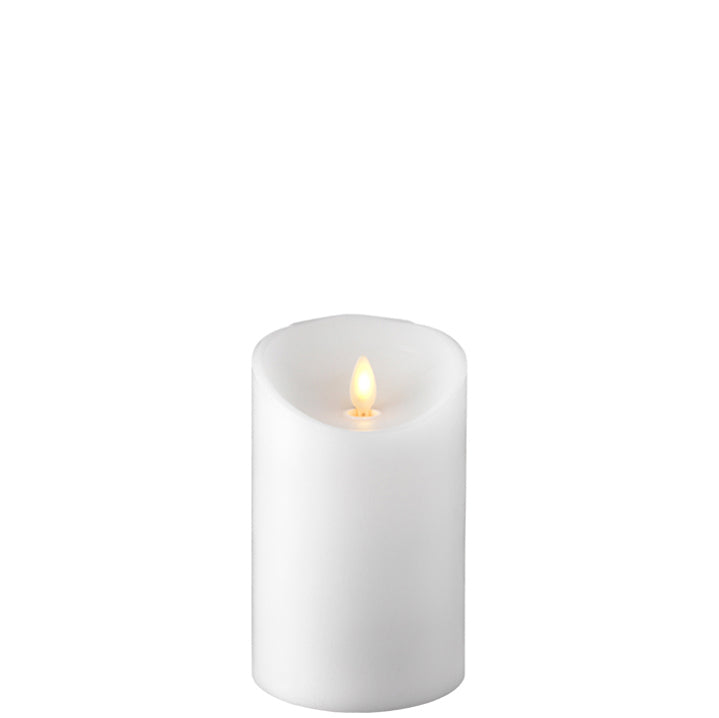 Raz Imports Push Flame White Pillar Candle