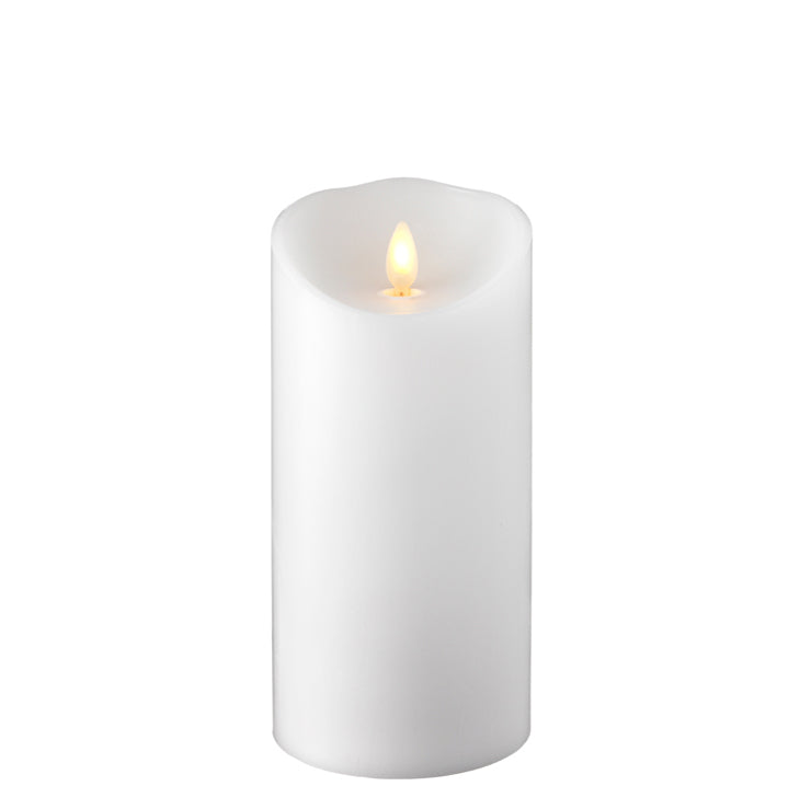 Raz Imports Push Flame White Pillar Candle