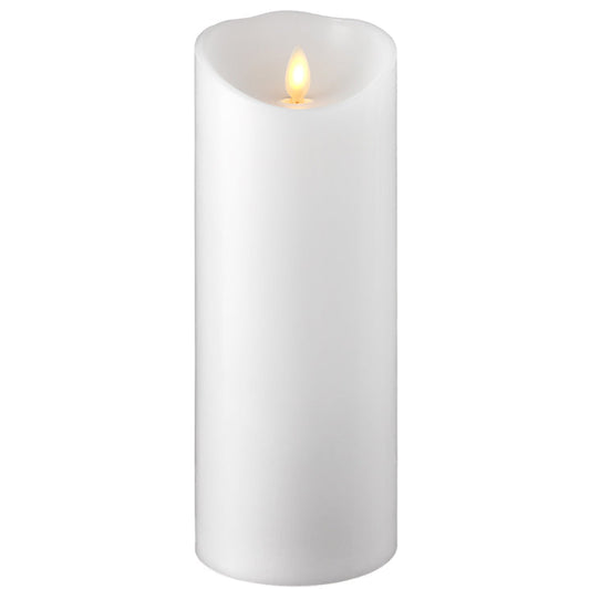 Raz Imports Push Flame White Pillar Candle