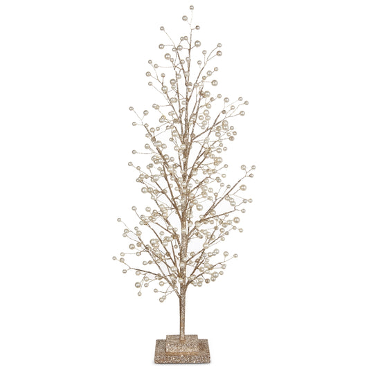 Royal Court Collection - 27.5" Glittered Tree with Pearls