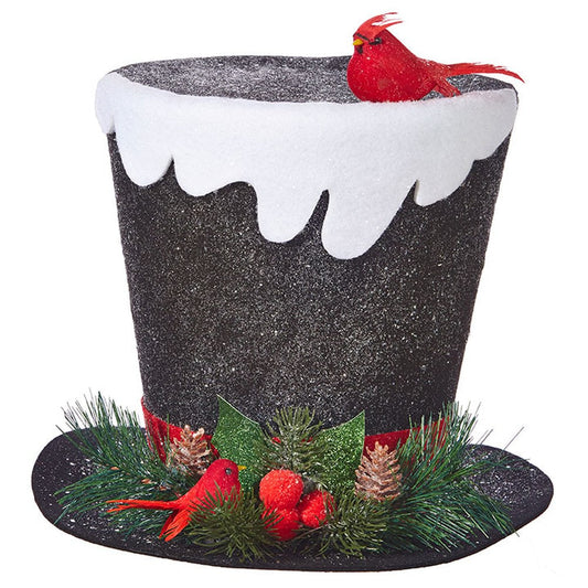 Raz Imports Mister Snowman Top Hat With Snow