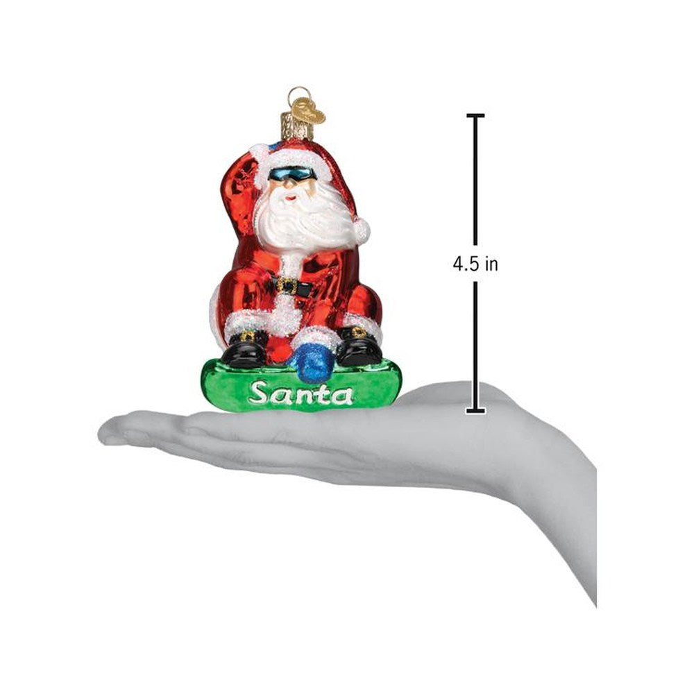 Old World Christmas Snowboarding Santa Ornament