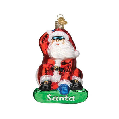 Old World Christmas Snowboarding Santa Ornament