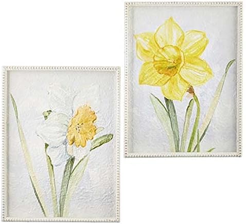 Set of 2 - 19.5" Farmhouse Daffodil Framed Wall Art