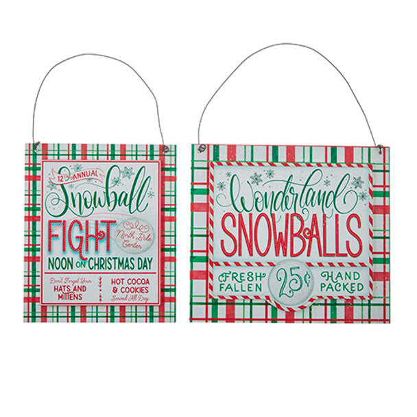 6.75" - Set of 2 Snowballs For Sale Christmas Ornament