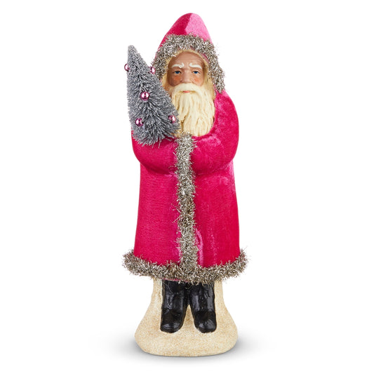 12" Pink Velvet Santa
