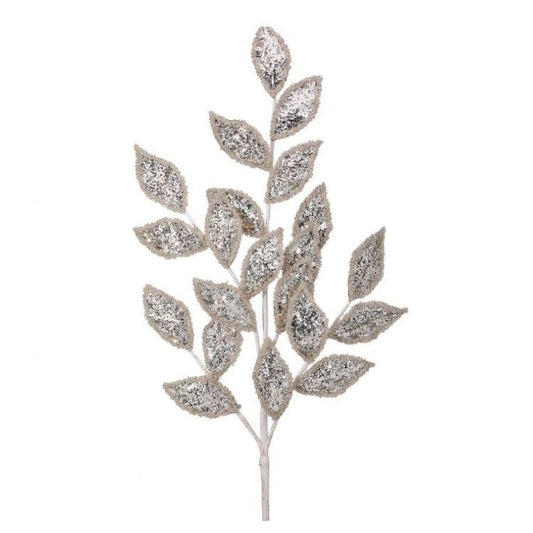 ROYAL COURT 29" Silver Glitter Laurel Leaf Metallic Spray Set Of 6