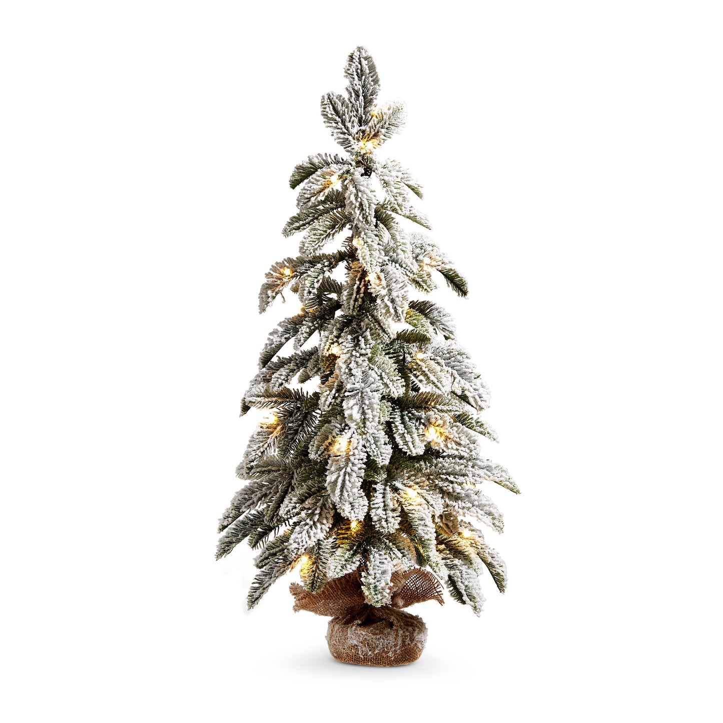 Christmas Carousel Collection - 28" Lighted Flocked Pine Tree in Bag