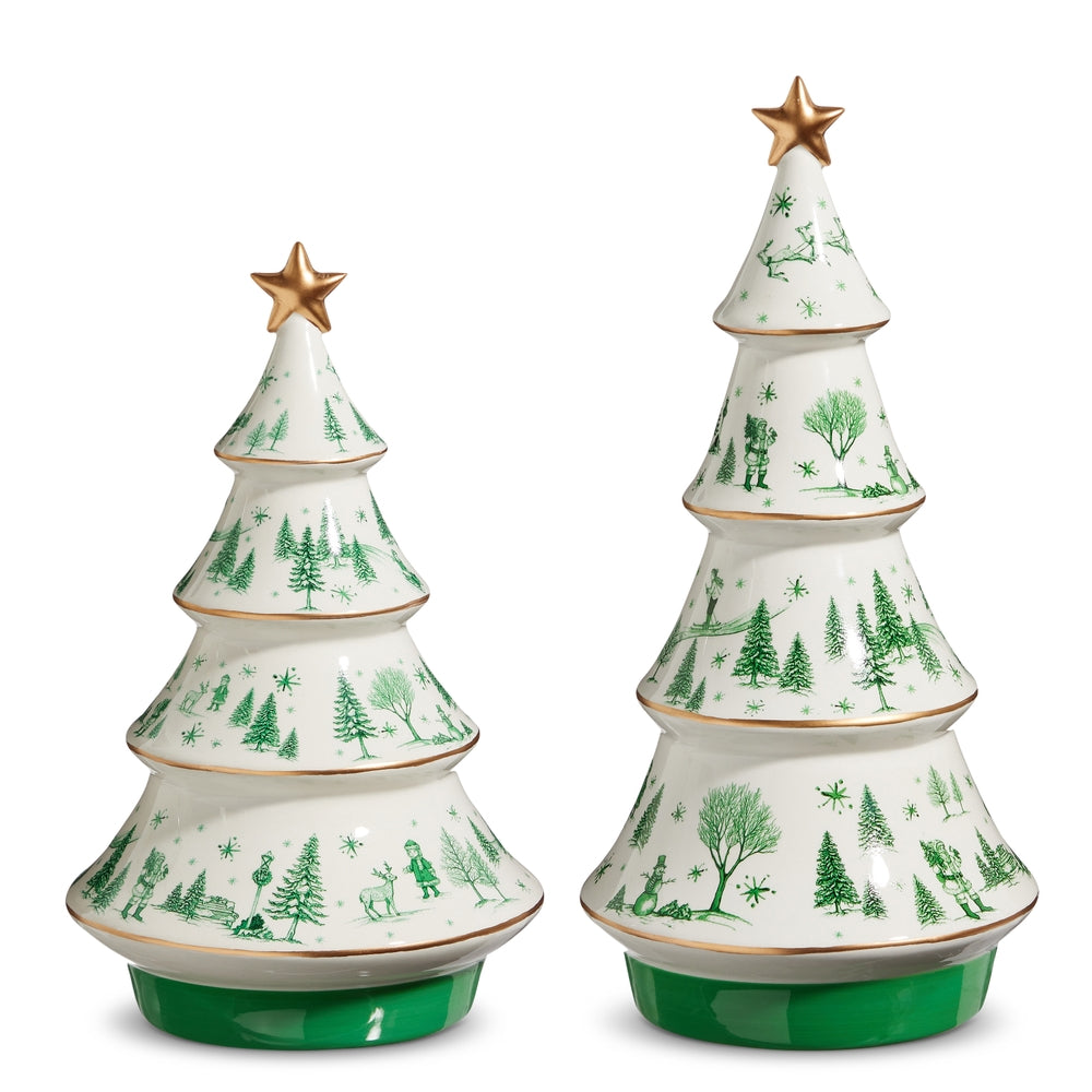 Royal Court Collection - Christmas Scene Trees - SET OF 2