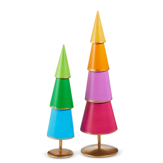 Santa's Sweet Shoppe Collection - 19" Color Block Trees - SET OF 2